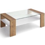 table basse en bois et verre