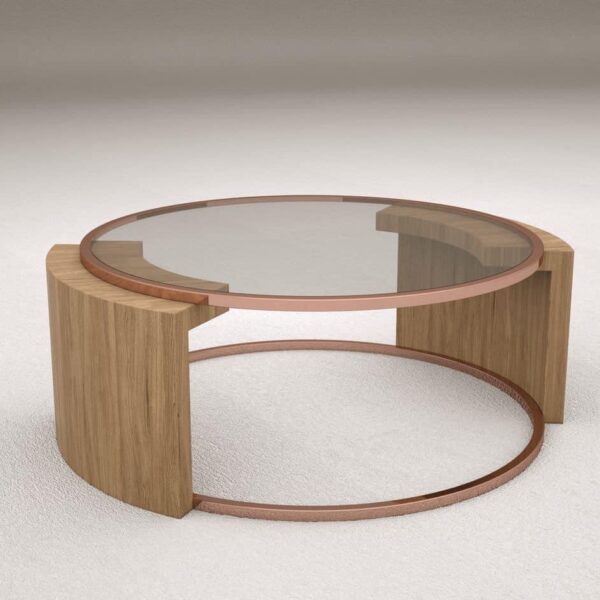 table basse en bois et verre 2