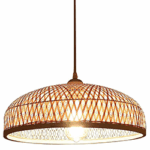 Luminaires suspendus de panier en osier plat en demi-cercle simple