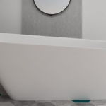 Baignoire îlot moderne rectangulaire inclinée en acrylique 170 cm