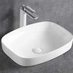 Vasque à poser en céramique - Blanc brillant