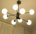 Luminaire Suspendue Lampe Boule De Verre Blanc 8 boules – Image 2