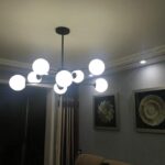 Luminaire Suspendue Lampe Boule De Verre Blanc 8 boules – Image 3